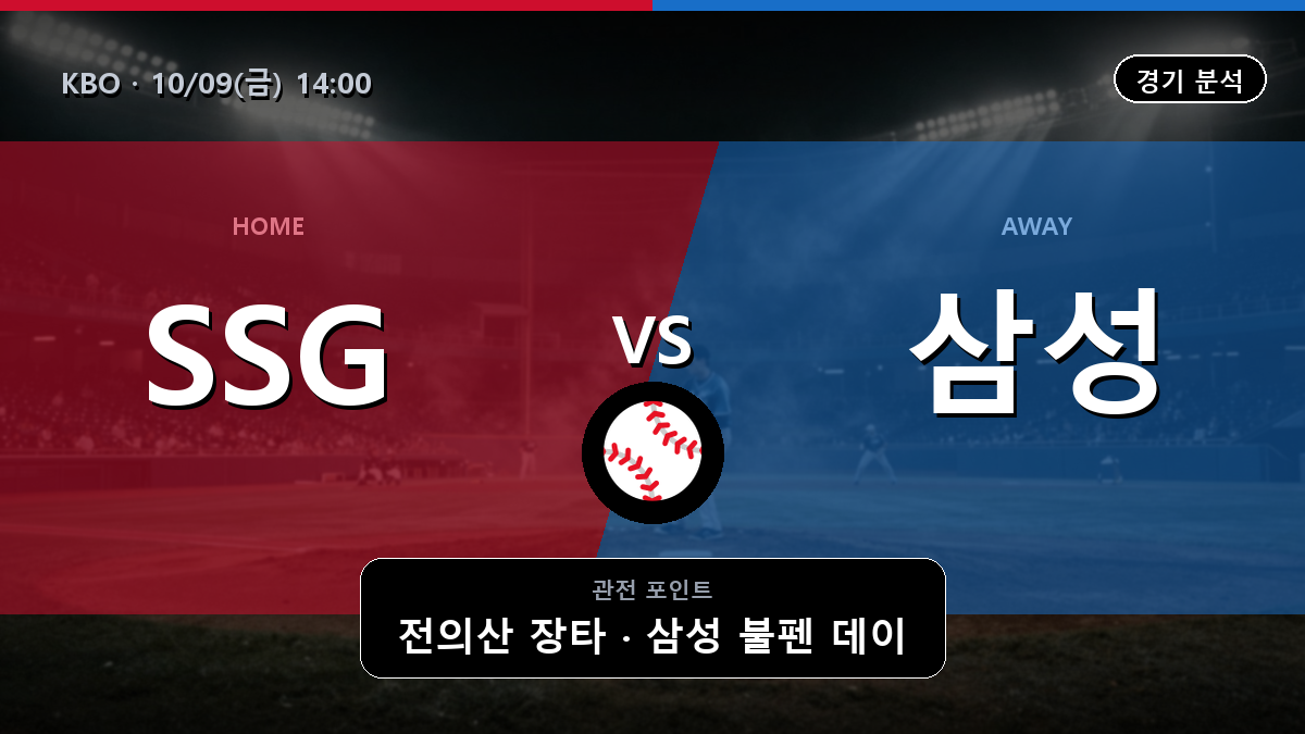 SSG 삼성 KBO 경기 분석과 중계 정보