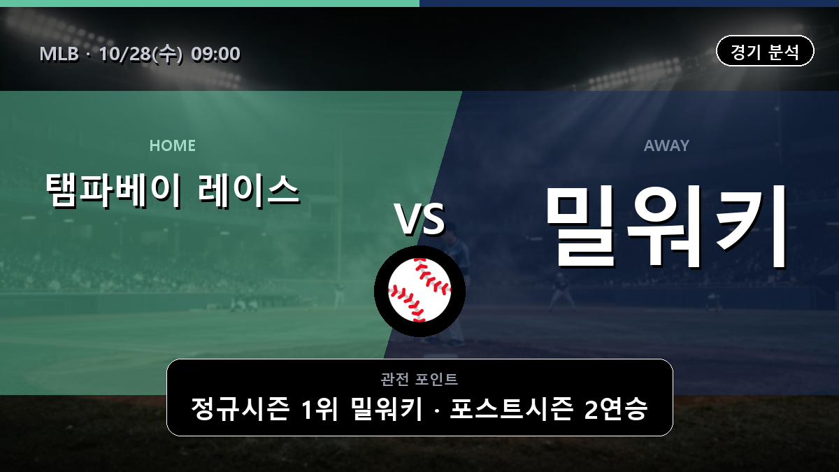 탬파베이 레이스 밀워키 브루어스 MLB 경기 분석과 중계 정보