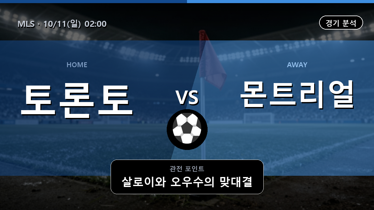 토론토 몬트리얼 MLS 경기 분석과 중계 정보