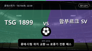 TSG 호펜하임 함부르크 SV 분데스리가 경기 분석과 중계 정보