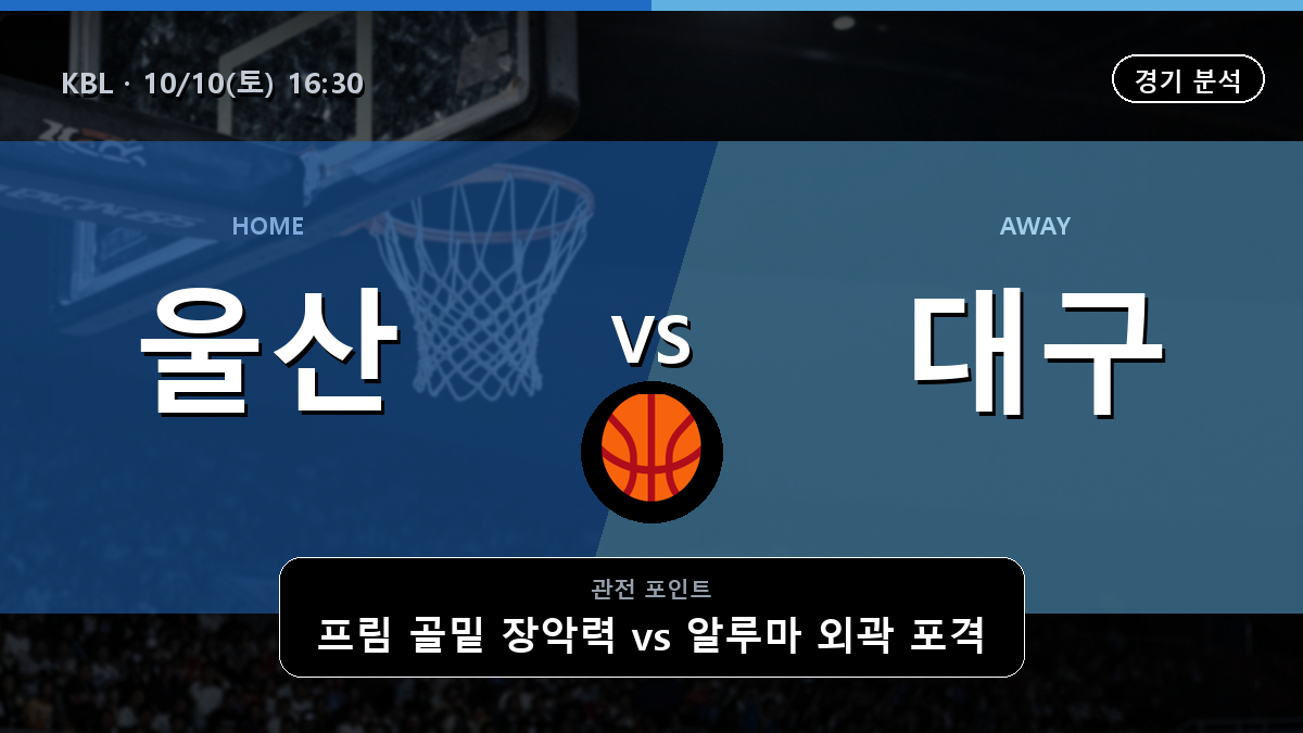 울산 현대모비스 대구 한국가스공사 KBL 경기 분석과 중계 정보