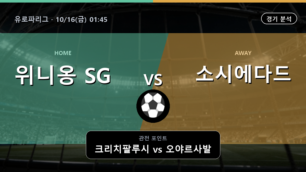 위니옹 SG 소시에다드 유로파리그 경기 분석과 중계 정보