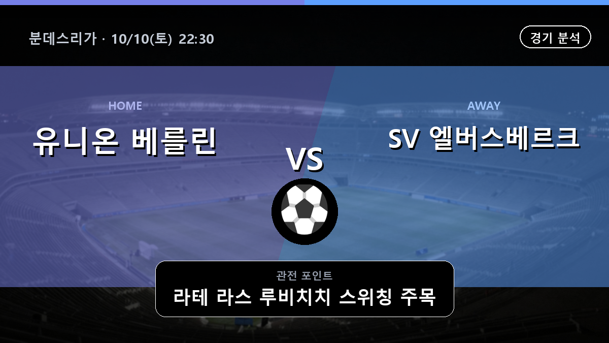 유니온 베를린 SV 엘버스베르크 분데스리가 경기 분석과 중계 정보